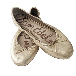 Sam edelman gold Felicia leather flats size 9M